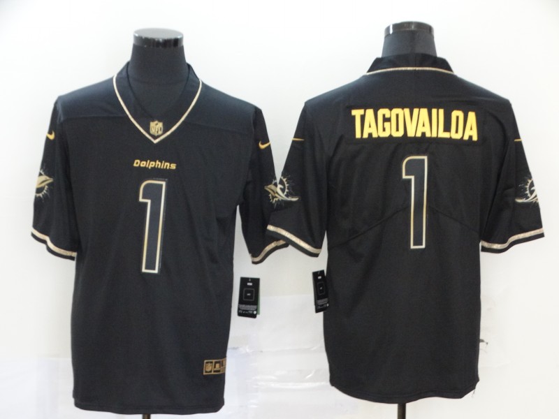 Men Miami Dolphins #1 Tagovailoa Black Nike Vapor Untouchable Stitched Limited NFL Jerseys